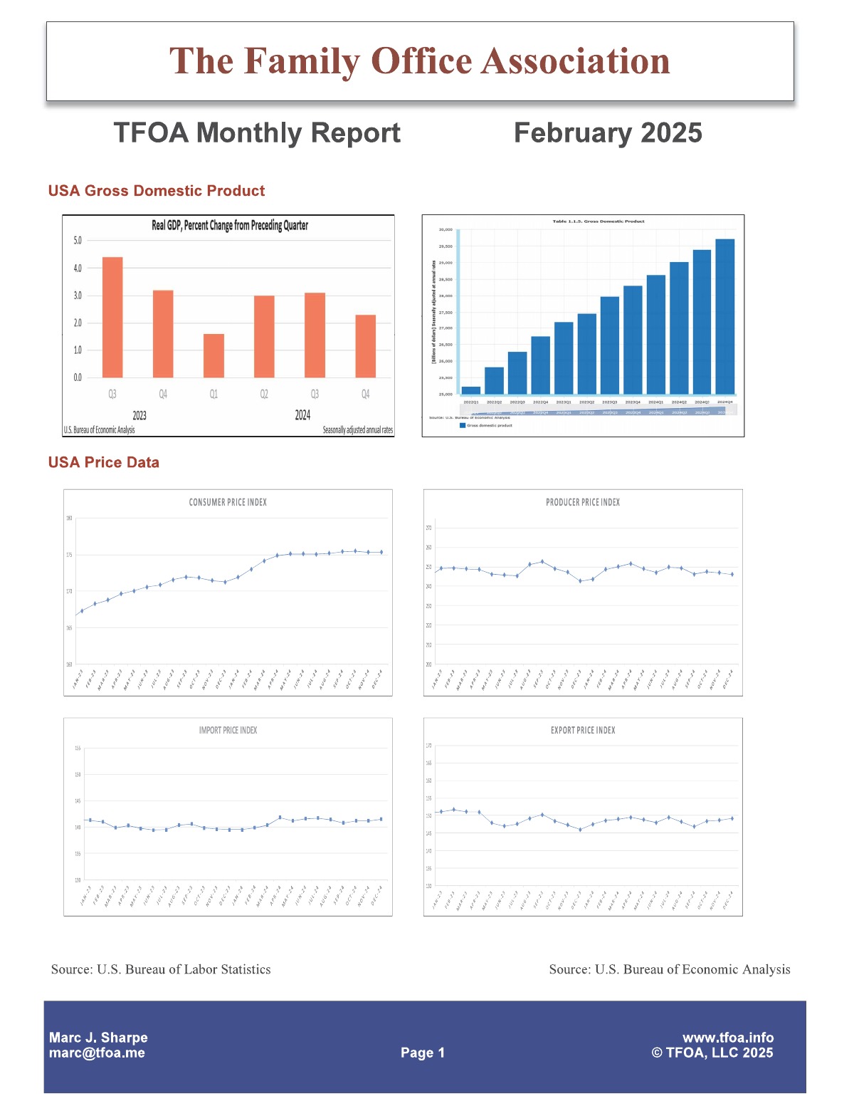 TFOA Economic Update February 2025 — first page