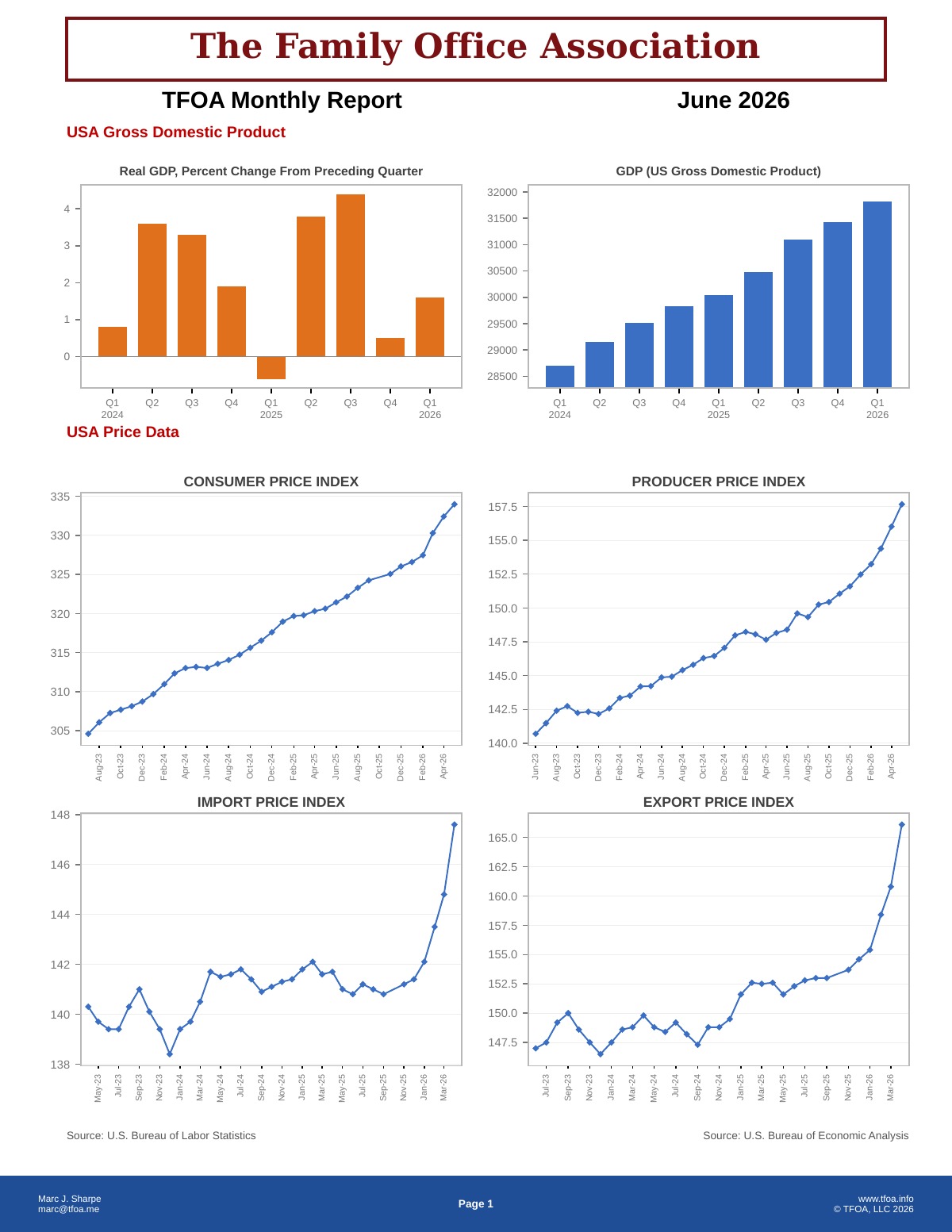 TFOA Economic Update June 2026 — first page