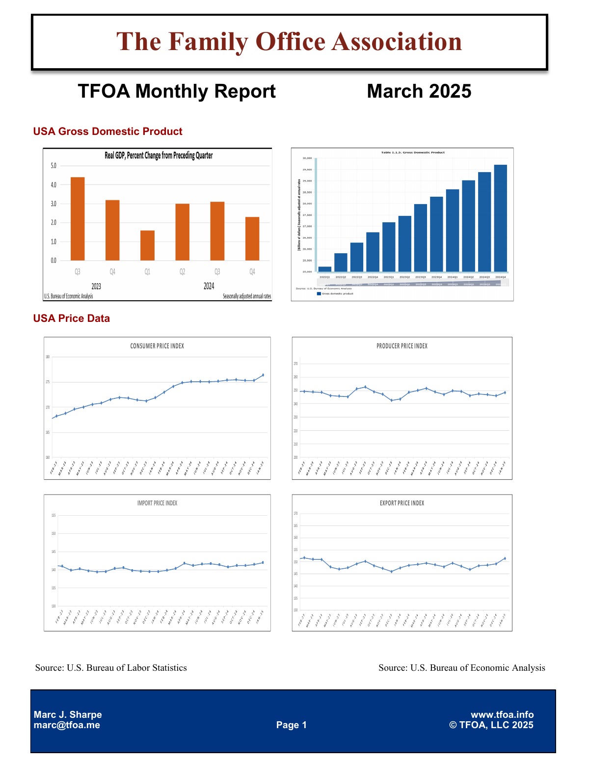 TFOA Economic Update March 2025 — first page