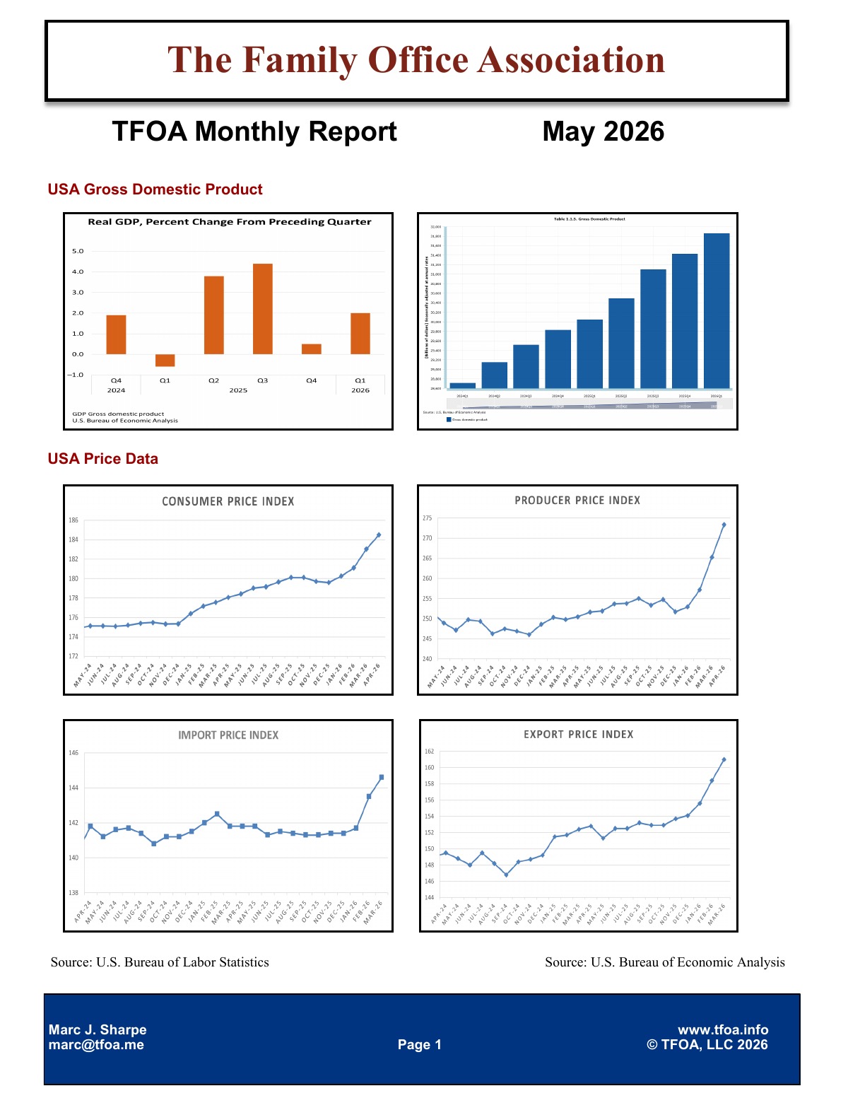 TFOA Economic Update May 2026 — first page