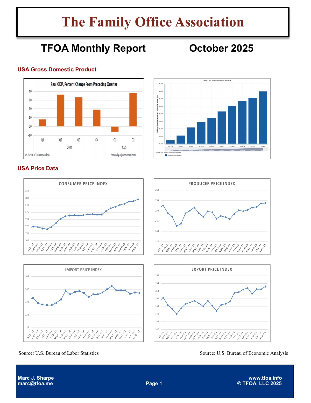 TFOA Economic Update October 2025 — first page