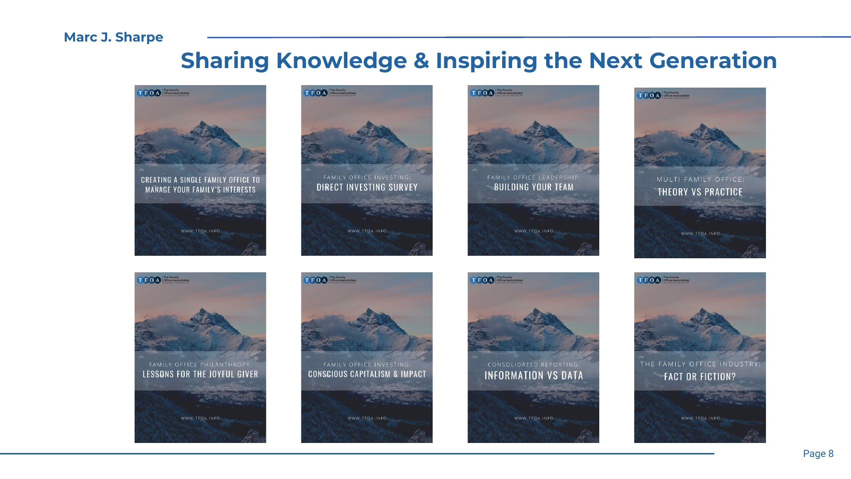 Marc J. Sharpe — Sharing Knowledge and Inspiring the Next Generation
