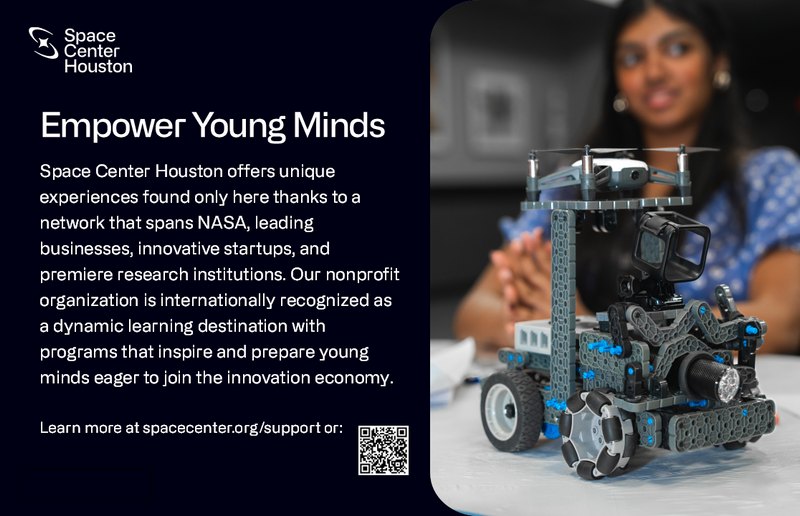 Space Center Houston advertisement: Empower Young Minds.