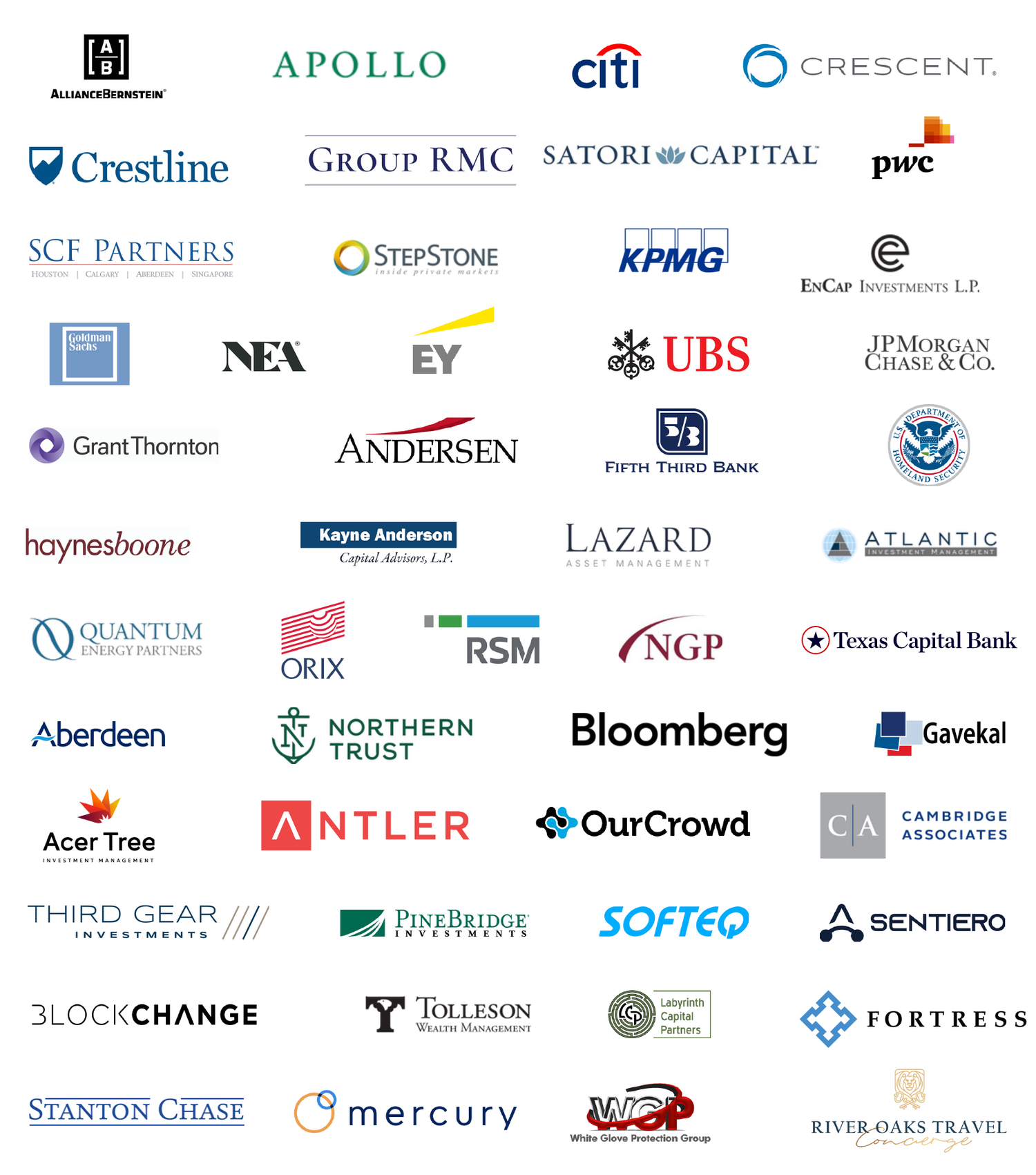 Logos of TFOA partners, including AllianceBernstein, Apollo, Citi, KPMG, UBS, J.P. Morgan, Bloomberg and Northern Trust
