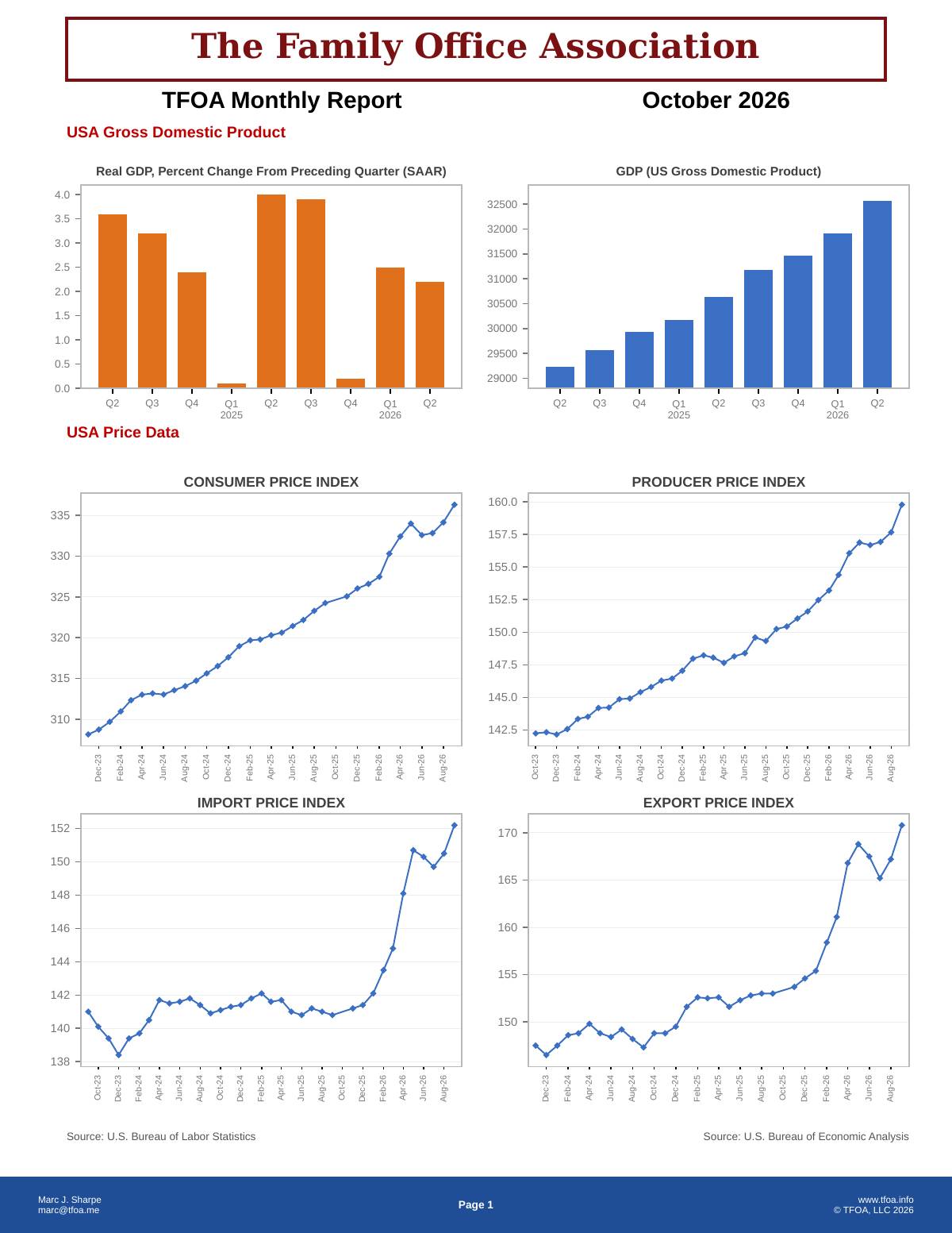 TFOA Economic Update October 2026 — first page